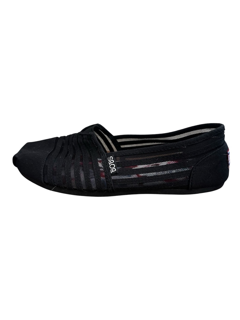 Skechers BOBS Black Mesh & Canvas Slip-On Ballet Flats size 7.5 NWT